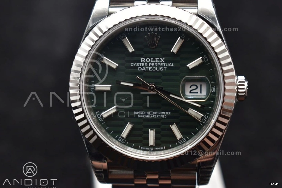 1:1 Fluted Green 904L VSF 41 VS3235 DateJust Steel Dial Bracelet Best Textured 126334 Jubilee Edition on Bezel 0419